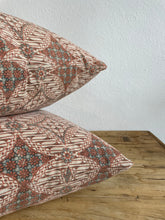 Load image into Gallery viewer, Vintage Indonesian Batik Pillow Rust &amp; Gray
