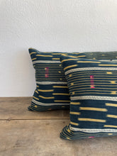 Load image into Gallery viewer, Vintage African Baule Navy/Yellow Pillows
