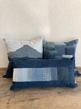 Load image into Gallery viewer, Colorblocks by C&amp;S Denim Patchwork Pillow
