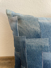 Load image into Gallery viewer, Colorblocks by C&amp;S Denim Patchwork Pillow
