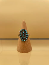 Load image into Gallery viewer, 925 Silver Petit Point Turquoise Band Ring

