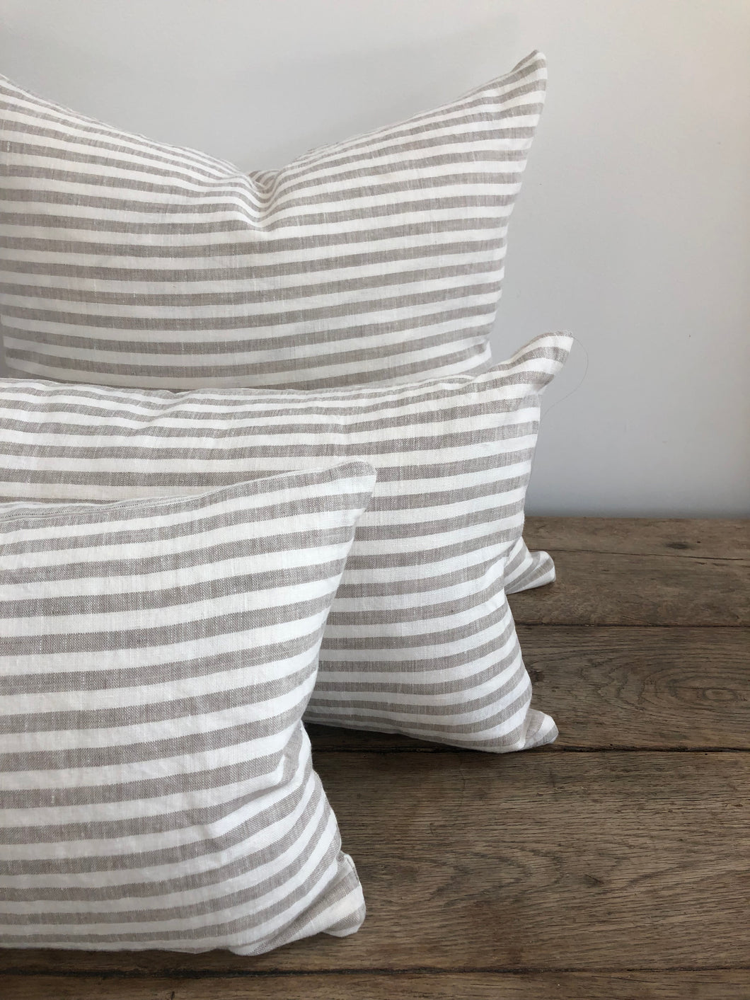 Natural Linen Ticking Stripe Pillow