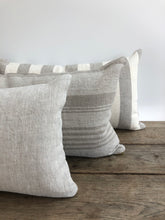 Load image into Gallery viewer, Linen Beige on Beige Multi-Stripe Pillow
