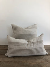 Load image into Gallery viewer, Linen Beige on Beige Multi-Stripe Pillow
